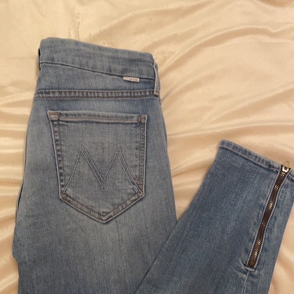 MOTHER Looker Ankle Zip Light Kitty size 28 - Picture 3 of 5